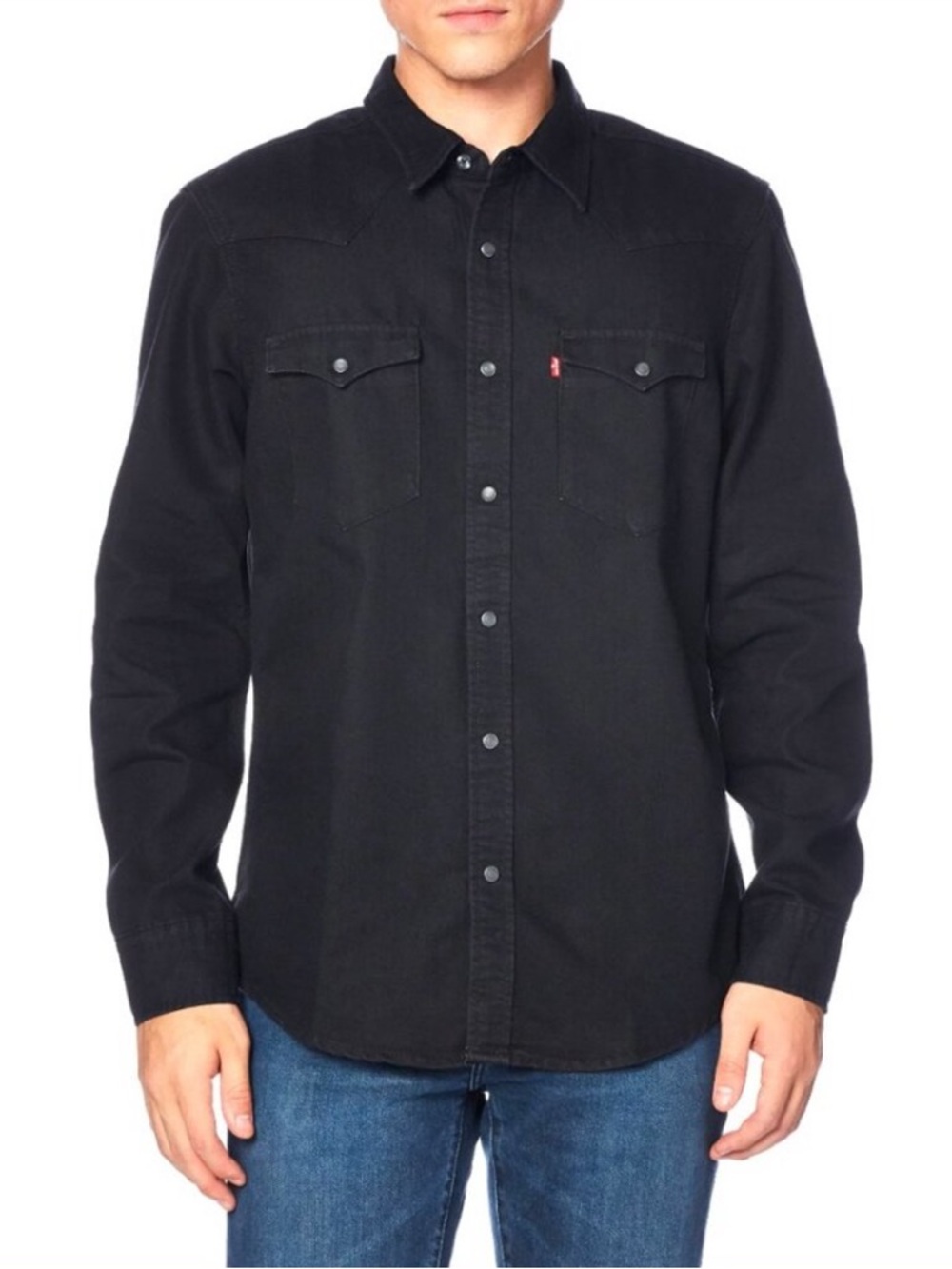 NWT Levi’s Mens Western Denim Black Pearl Snap Long Sleeve Standard Fit XLarge